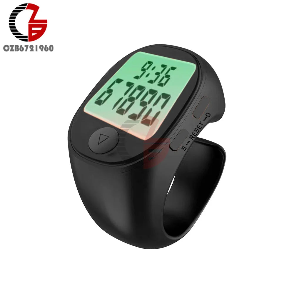 LCD Tasbih Tally Counter Ring For Muslims Electronic Digital Counter 5 Prayer Time Mute Button Counter Wearable Rings
