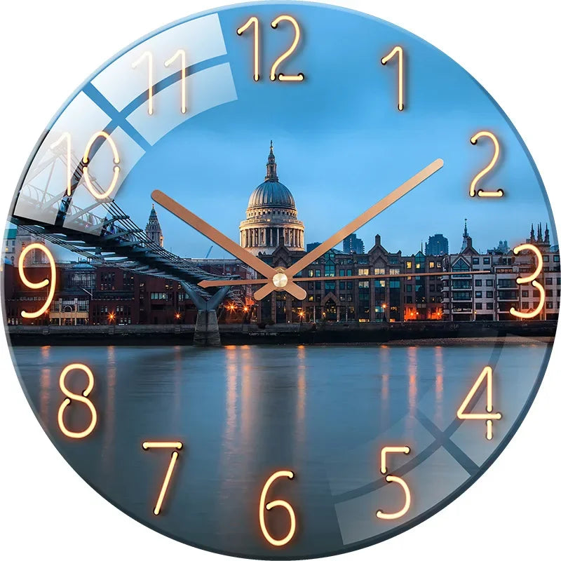 12 inch Modern Silent Wall Clock Non-ticking Silent Digital Wall Clock Silent Movement Without Ticking Living Room Decoration