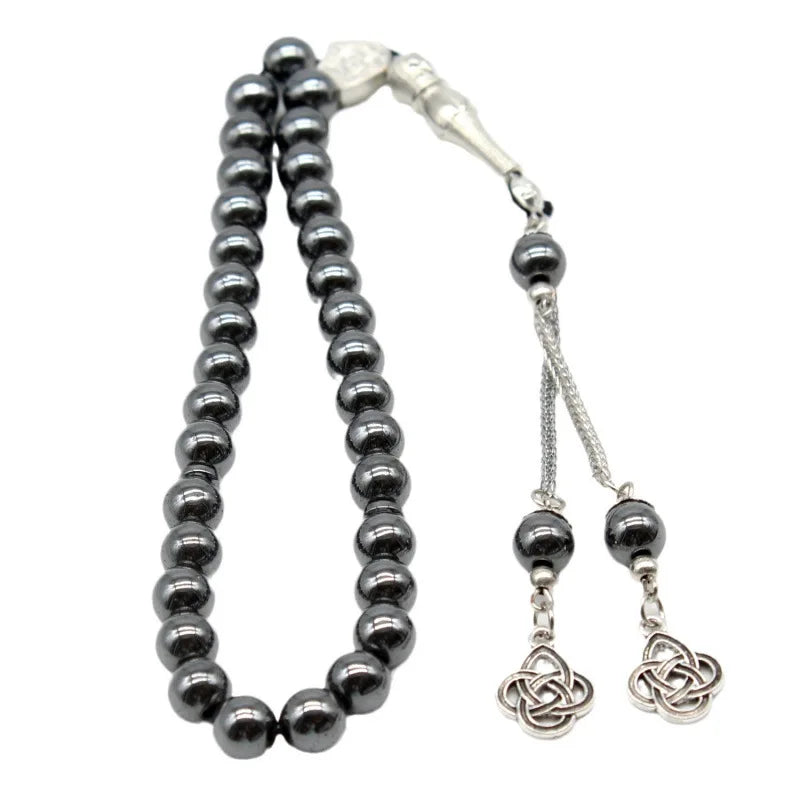 Black Tasbih 8mm 33 Beads Prayer Beads Simple Style Unisex Handmade Islamic Arabic Tasbih Beads Jewelry Accessory