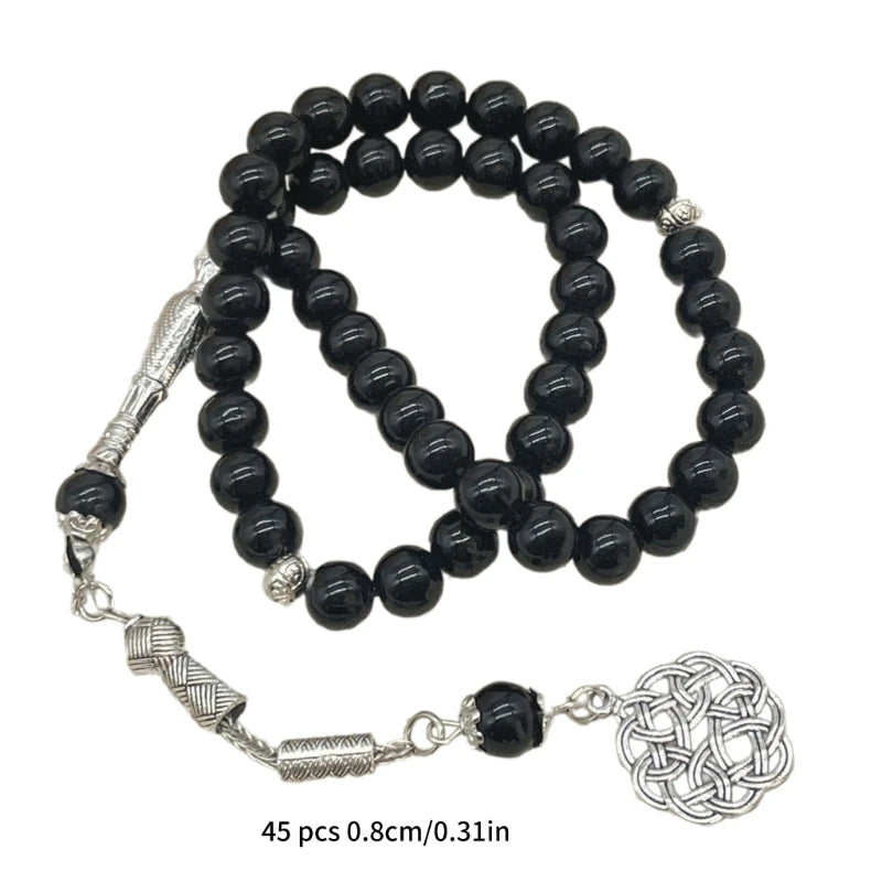 Prayer Beads Bracelet Tasbih 45 Rosary Beads Handchain Muslims Religion Eid Gift 4XBF