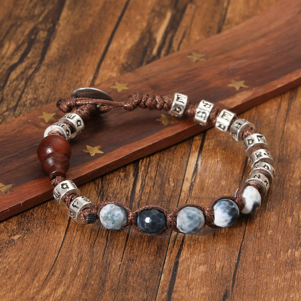 8mm Tibetan Buddhism Natural Stone Beads Red Sandalwood Rosary Healing Meditation Lucky Prayer Bracelet Men And Women Jewelry