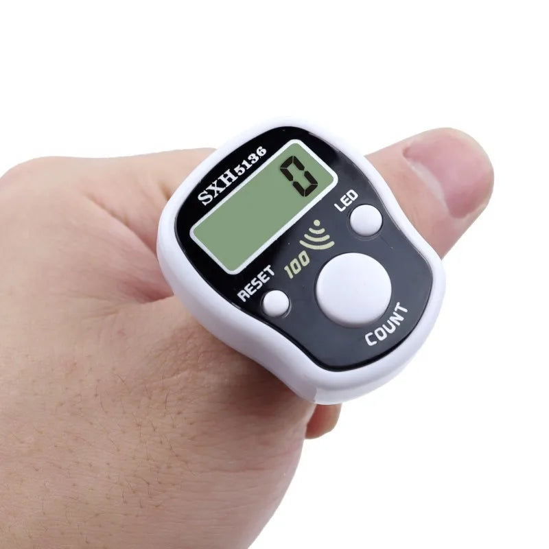 12/1pcs Ring Counter Portable Electronic Counter Manual Key Counter Mini Handheld Counter (Assorted Colors)
