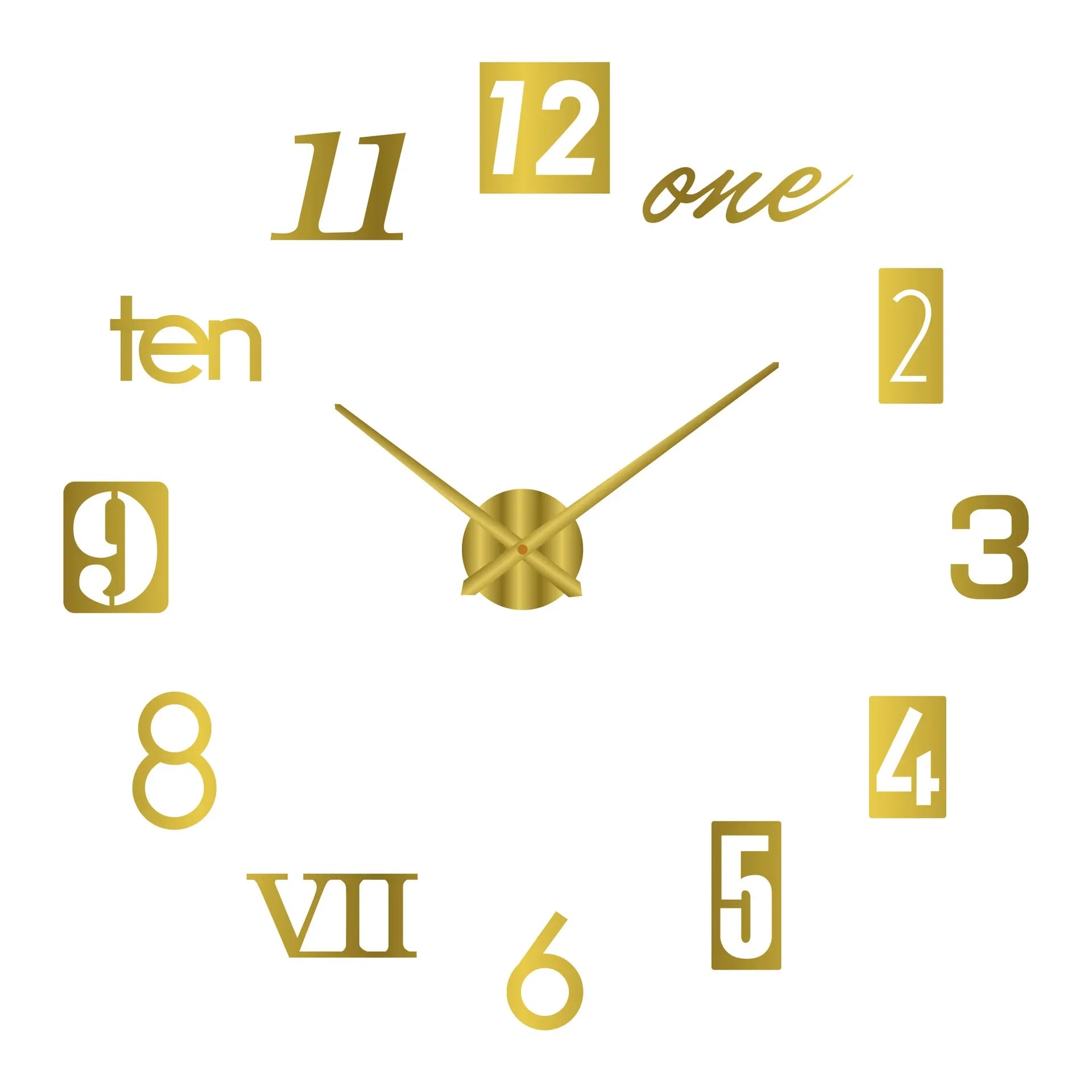 Large 3D Wall Clock Luminous Classic Wall Clocks DIY Digital Clock Wall Watches Stickers Silent Clock for Home Living Room Table