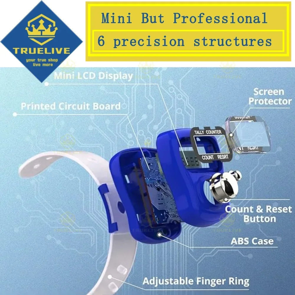 5/3/1PCS Mini Electronic Finger Counter Hand Tally Clicker Counter Ring Digital Counters Knitting Row Counter Stroke Contador