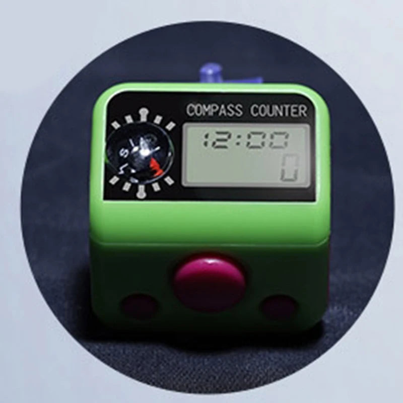Finger Counter Compass Islamic Tasbih Bead 5 Digital LED Electronic Handheld Tally Counter Clicker Counter Ring