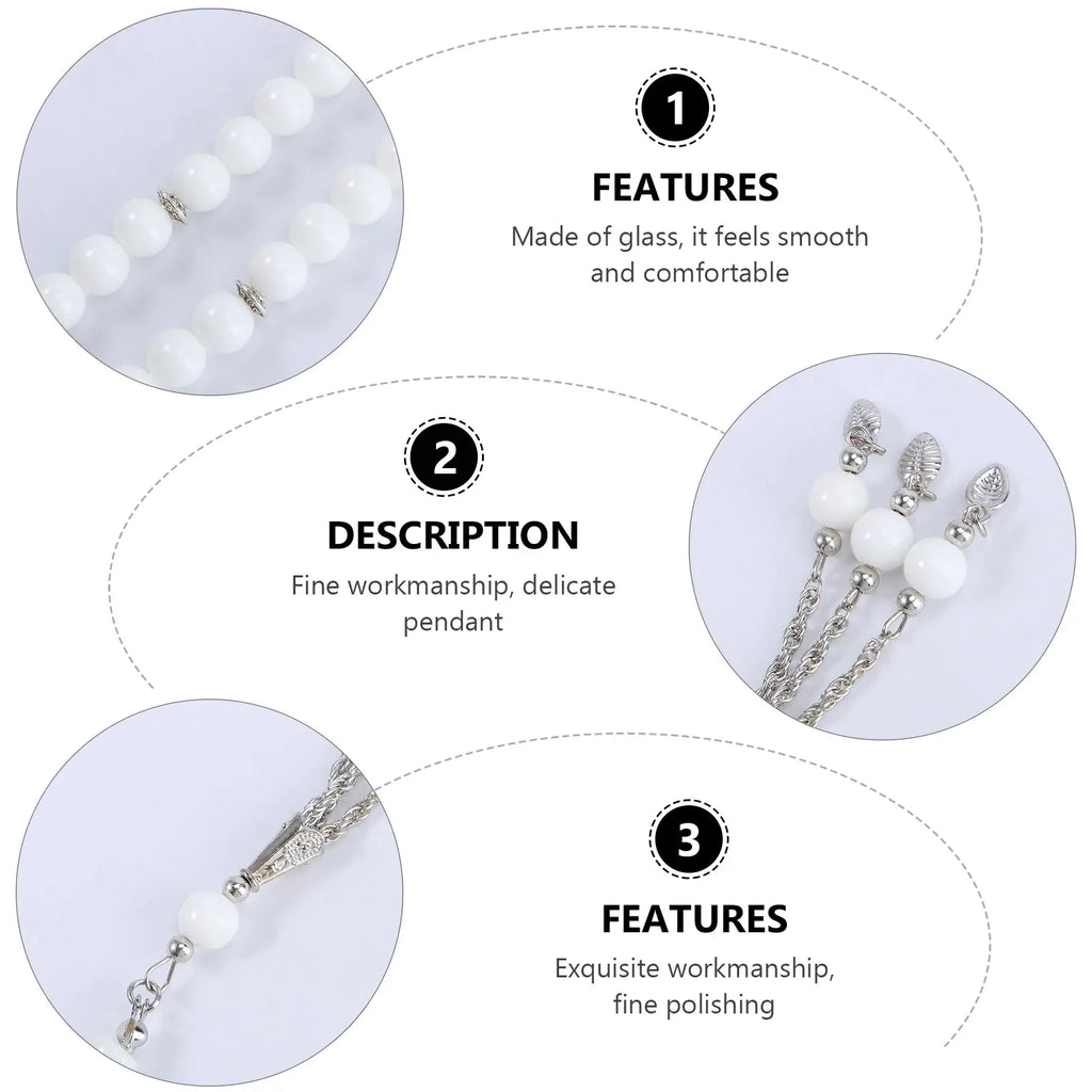 Glass Beads Prayer Necklace Muslim Supplies Religious Accessories Long Chains Rosary Bead Fashion Jewelry Bracelets Pendant gift