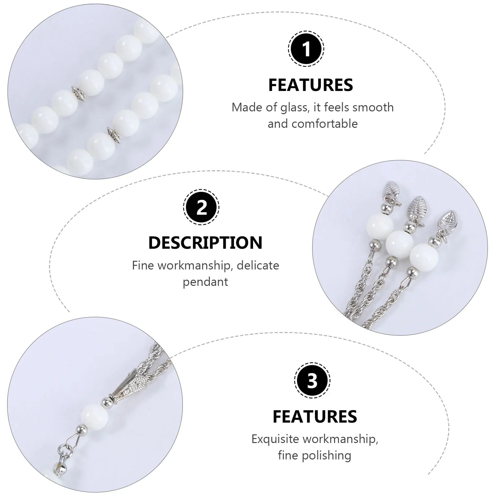 Glass Beads Prayer Necklace Muslim Supplies Religious Accessories Long Chains Rosary Bead Fashion Jewelry Bracelets Pendant gift