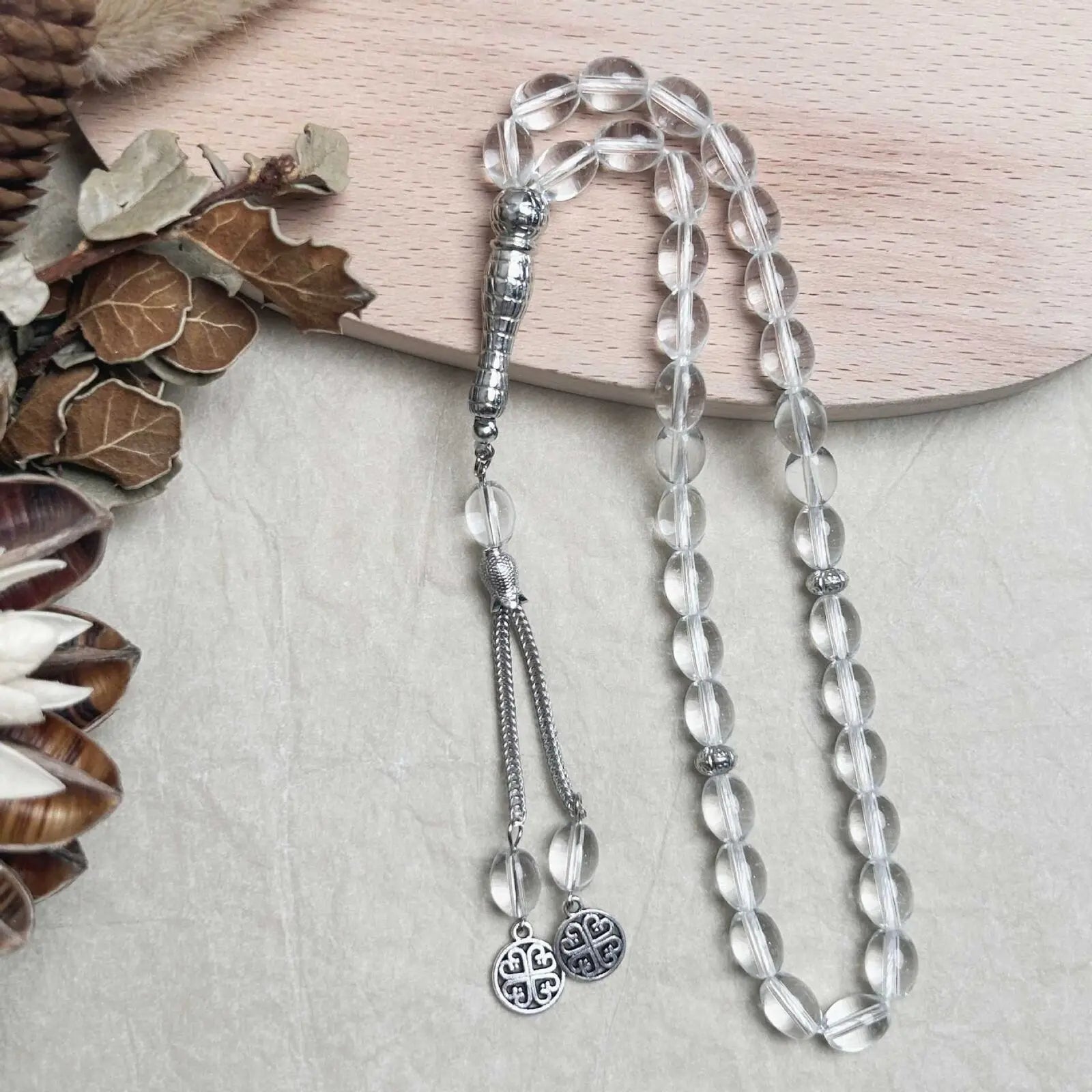 Ramadan Eid 33 Beads Glass Prayer Beads Islamic Rosary Turkey Tassel Pendant Jewelry Arabic Bracelet Gifts Middle East Muslim