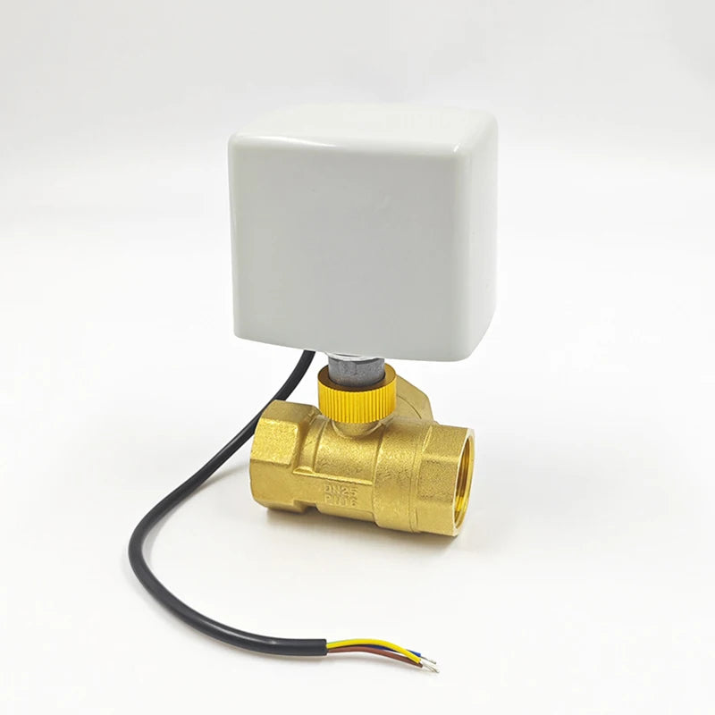 1/2" 3/4" 1" 1-1/4" 1-1/2" Brass 3-Way Electric Ball Valve Three Wire Two Control AC220V DC24V DC12V AC24V