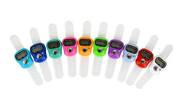 1Pcs Mini Digital Hand Ring Tally Counter LCD Screen Display Electronic Finger Counter W2F