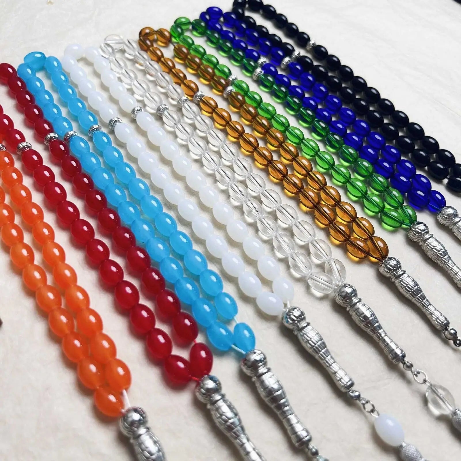 Ramadan Eid 33 Beads Glass Prayer Beads Islamic Rosary Turkey Tassel Pendant Jewelry Arabic Bracelet Gifts Middle East Muslim