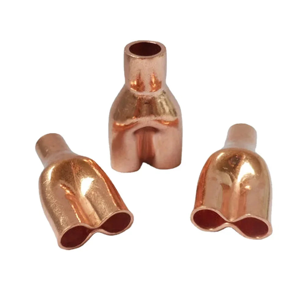 6.35 8 9.52 12.7 16 19 22 25.4 28.6 35 42mm Equal Reducing Y 3 Way Copper End Feed Solder Pipe Fitting Connector Air Conditioner