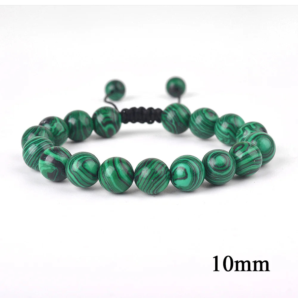 6mm 8mm 10mm Natural Stone Bracelet, Tiger Eye Agate Lava Bead Unisex Adjustable Handwoven Boho Jewelry Gift for Men Women