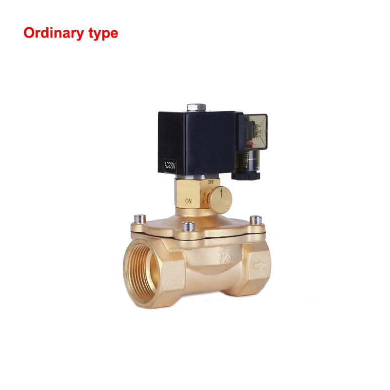 1/2" 3/4" 1" 1-1/4" 1-1/2" 2" Brass Electric Solenoid Valve With Manual Emergency Switch AC220V DC24V For Water Oil Air