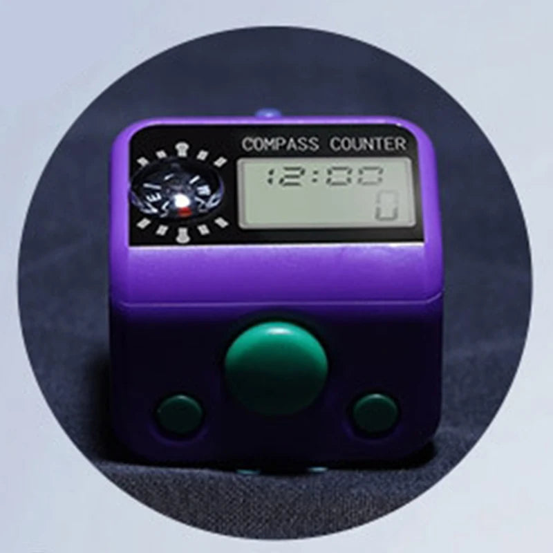 Finger Counter Compass Islamic Tasbih Bead 5 Digital LED Electronic Handheld Tally Counter Clicker Counter Ring