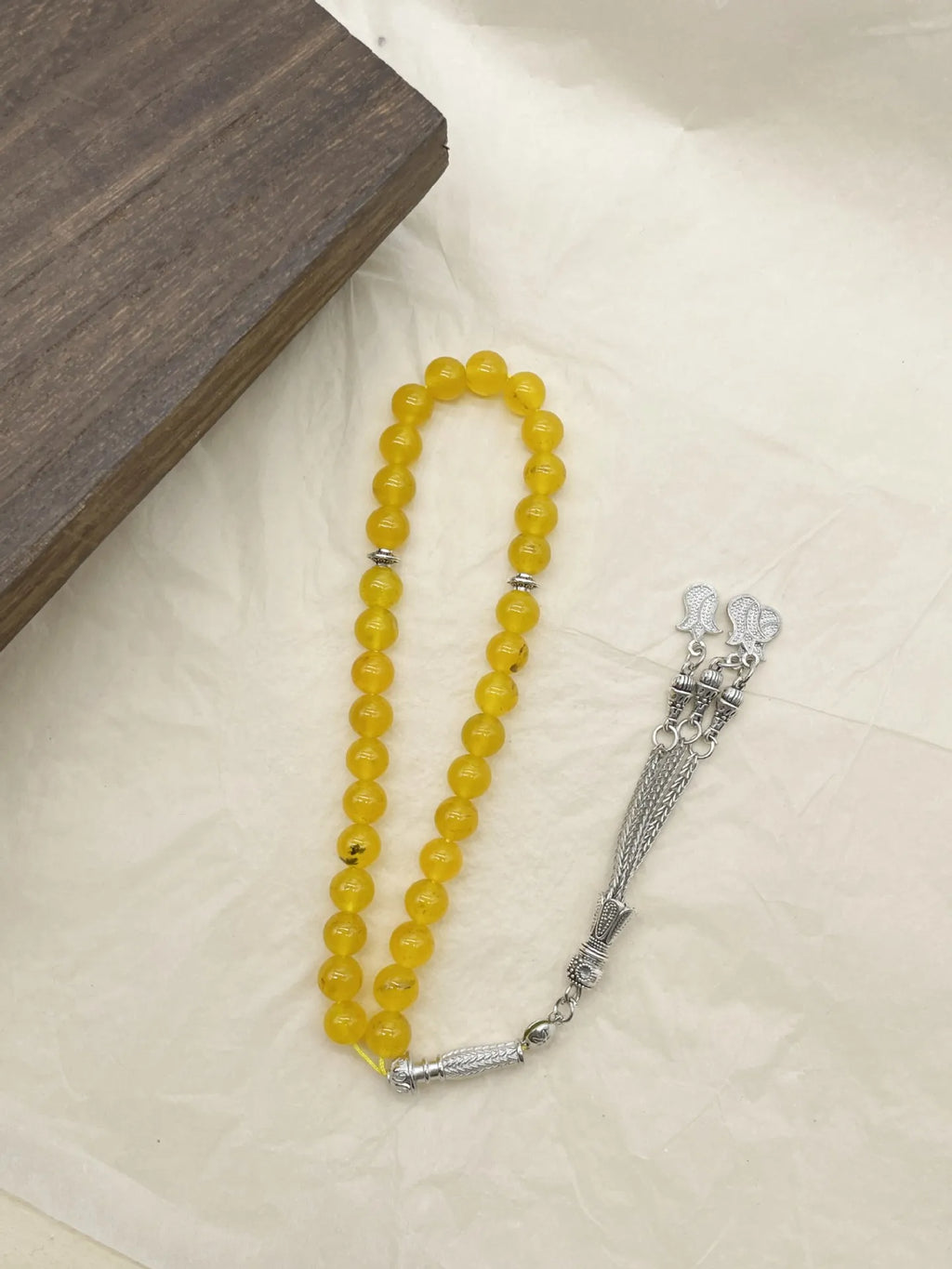 6pcs Natural Stone Beads Islamic Tasbih 8mm 33 Beads Misbaha Sebha Rosary Bracelet Muslim Men Women Meditation Prayer Jewelry