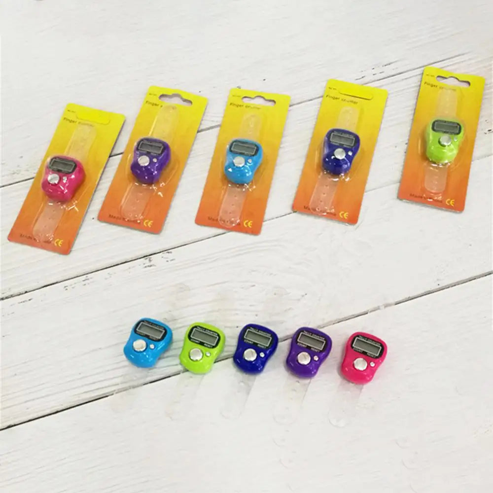Mini Finger Counter Electronic Digital Finger Ring Tally Counter Hand Held Knitting Row Counter Clicker Point Marker Counter LCD