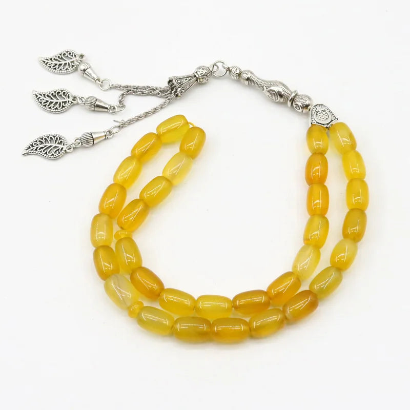 51 Islamic Tasbih Agate Creative Bracelet 33 Beads  Natural Stone Muslim Accessories Tasbeeh Tassel  Jewelry Misbaha Gift Box