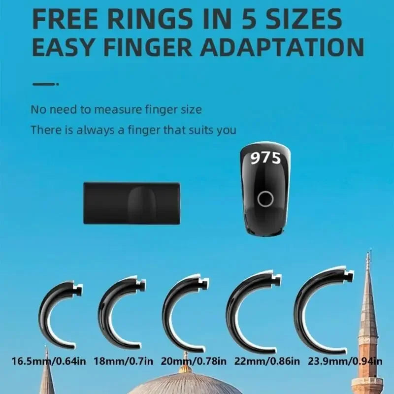 Multifunction Digital Counting Rings Mobile App tasbeeh Control Faith Zikr Rings for Spiritual Practices and Daily Prayer