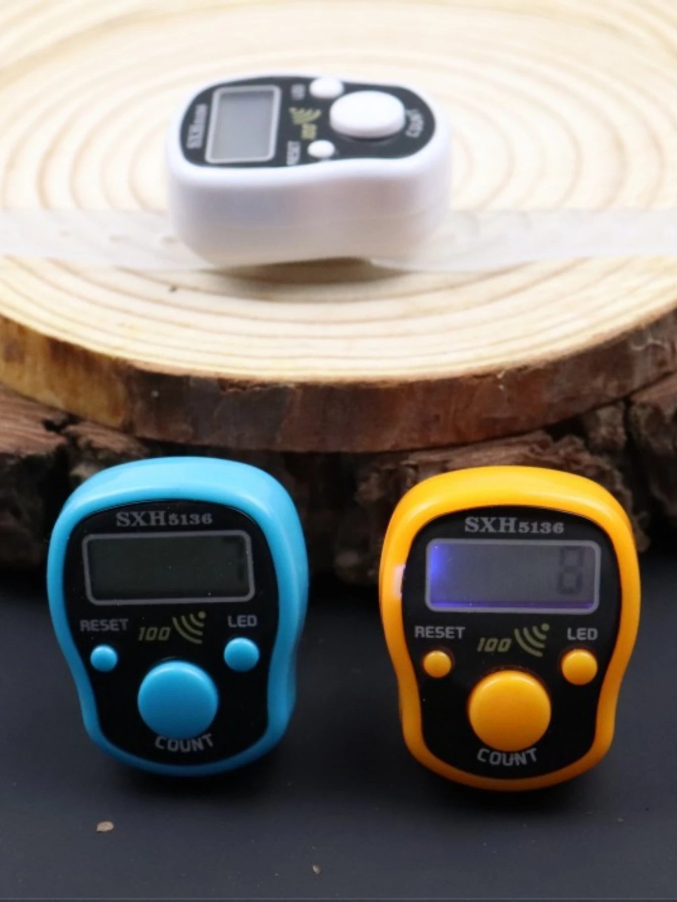 12/1pcs Ring Counter Portable Electronic Counter Manual Key Counter Mini Handheld Counter (Assorted Colors)