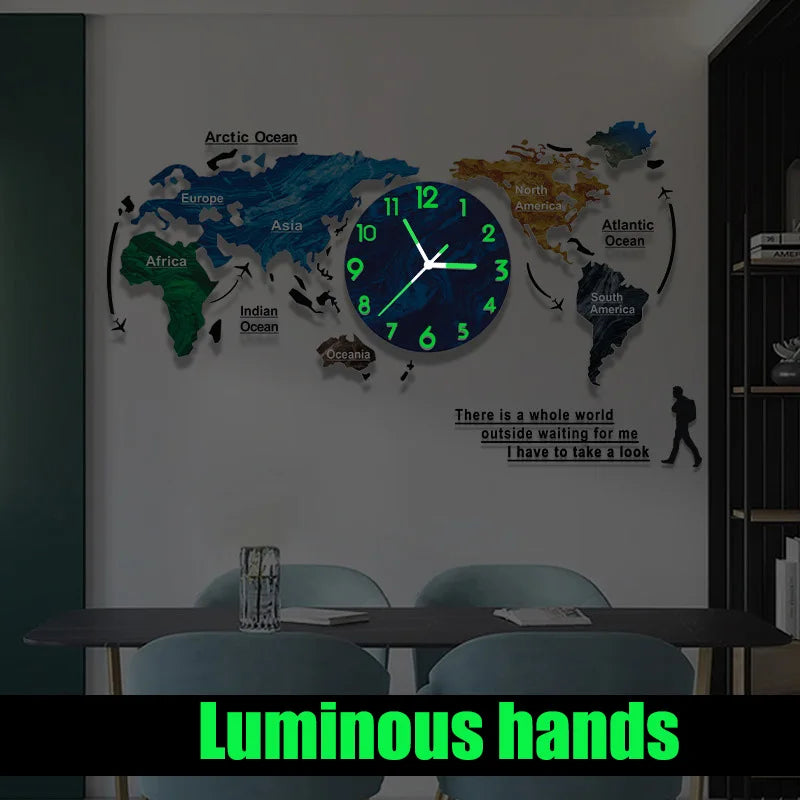 Unique Acrylic Wall Clock 3D DIY Large Wall Hanging Clock with Stickers Home Decorations