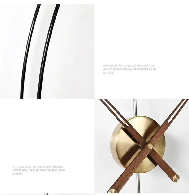 Art Wall Clock Silent Spain Watches Large Living Room Clocks Luxury Minimalist Watch Solid Wood Pointer Home Decoration