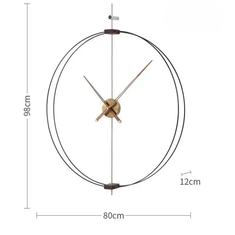 Art Wall Clock Silent Spain Watches Large Living Room Clocks Luxury Minimalist Watch Solid Wood Pointer Home Decoration