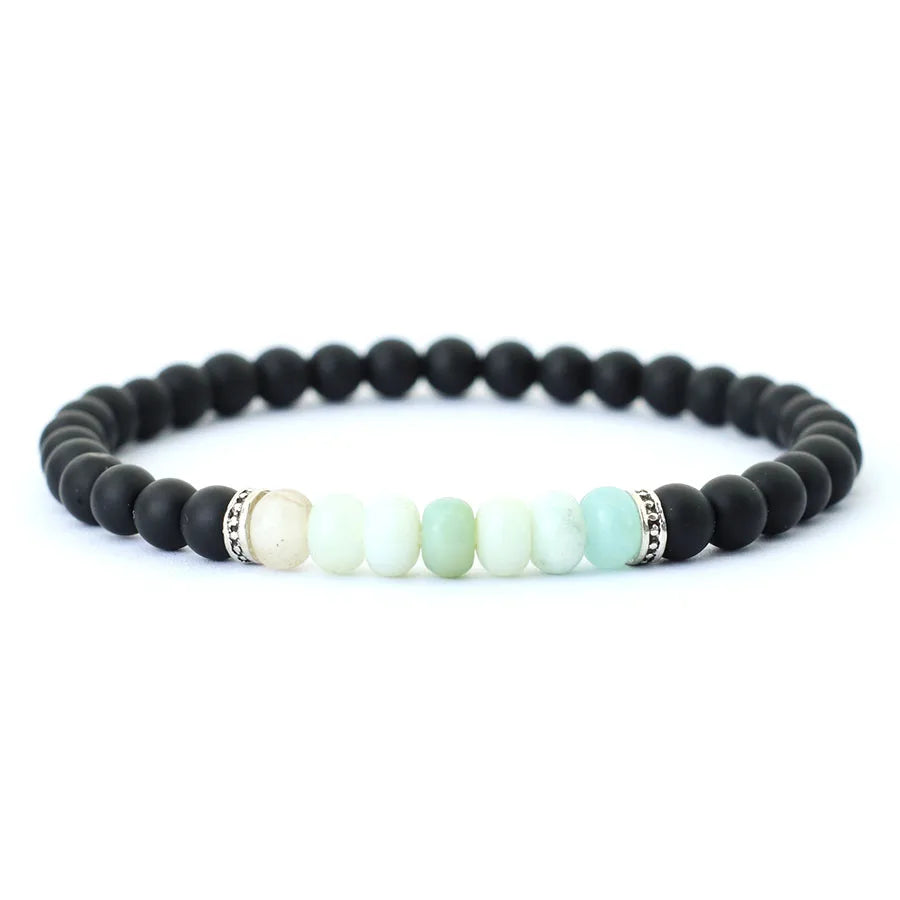 Simple Style Natural Matte Stone Bracelet Unisex Handmade 6mm Tiger Eyes Obsidian Beaded Braslet Healing Leisure Couple Pulseira