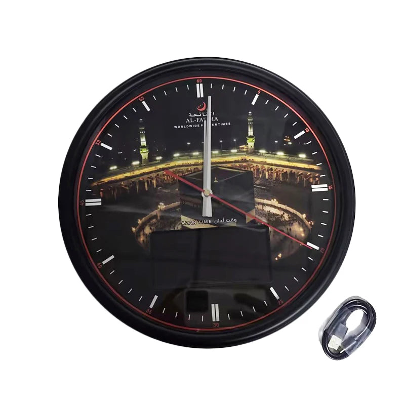 Digital LCD Display Silent Mosque Muslim Azan Wall Clock Time Reminder Clocks Azan Clock