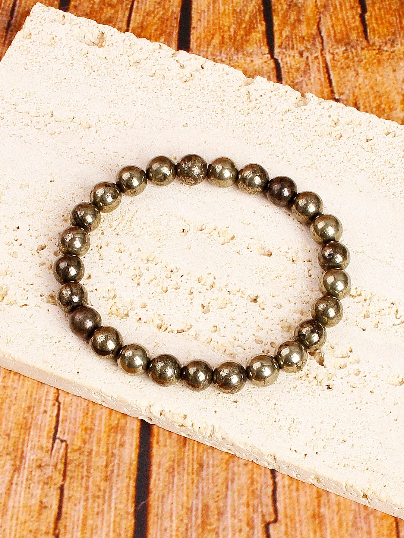 Attract Wealth Success & Confidence Boost Natural Pyrite Bead Bracelet Healing Crystal Energy Spiritual Jewelry Men Women Gift