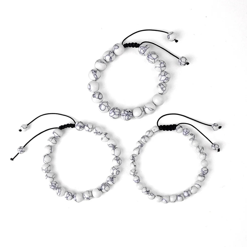 6mm 8mm 10mm Natural Stone Bracelet, Tiger Eye Agate Lava Bead Unisex Adjustable Handwoven Boho Jewelry Gift for Men Women