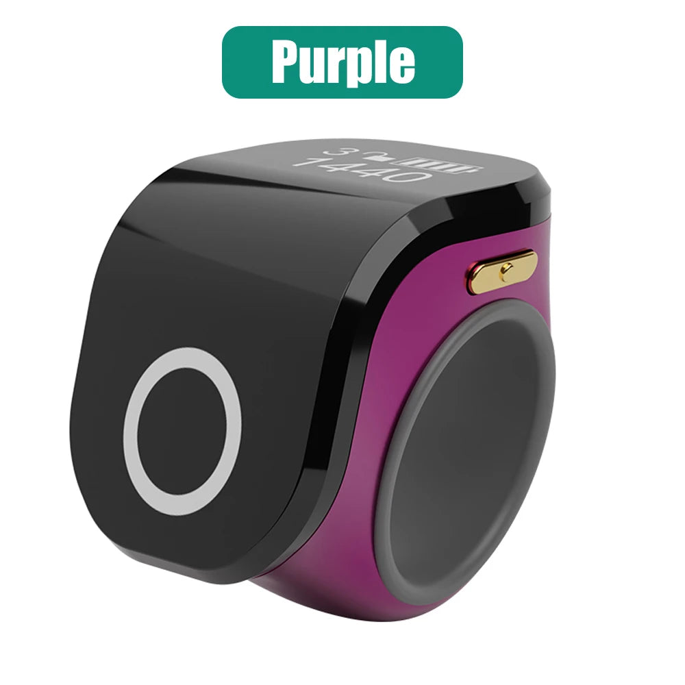 Smart Digital Counter for Muslims Prayer Time Vibration Reminder Mini Ring Counter Touch Waterproof Finger Counter Tasbeeh Zikr