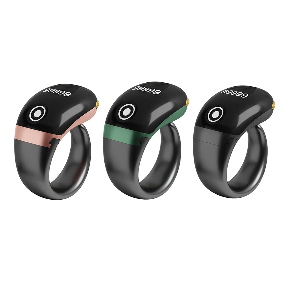 Smart Tasbih Tally Counter High-quality Muslims Tasbeeh Zikr Ring Prayer Time Vibration Reminder 0~99999 Type-C Ring Counters