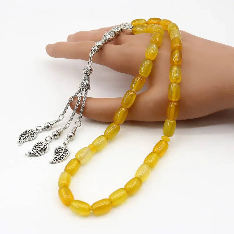 51 Islamic Tasbih Agate Creative Bracelet 33 Beads  Natural Stone Muslim Accessories Tasbeeh Tassel  Jewelry Misbaha Gift Box