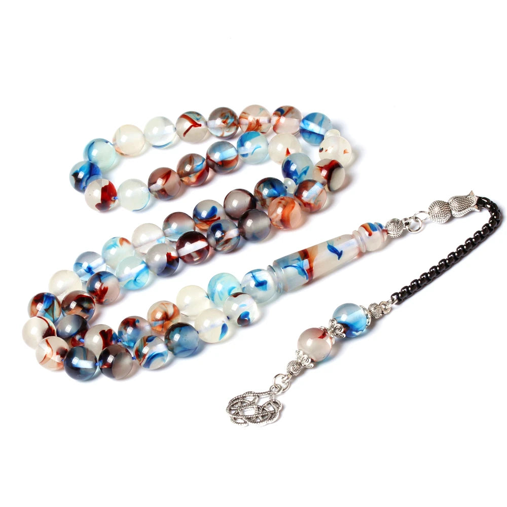 Arabic Misbaha 10MM 51 beads High quality resin glow in dark rosary bead muslim gifts kehribar islamic jewelry Eid Mubarak