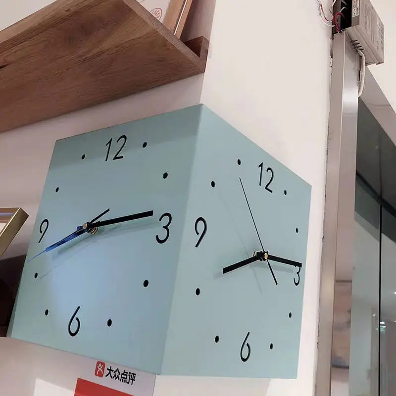 2025Simple and creative corner double-sided wall clock, double-sided clock, living room, silent corner clock, universal