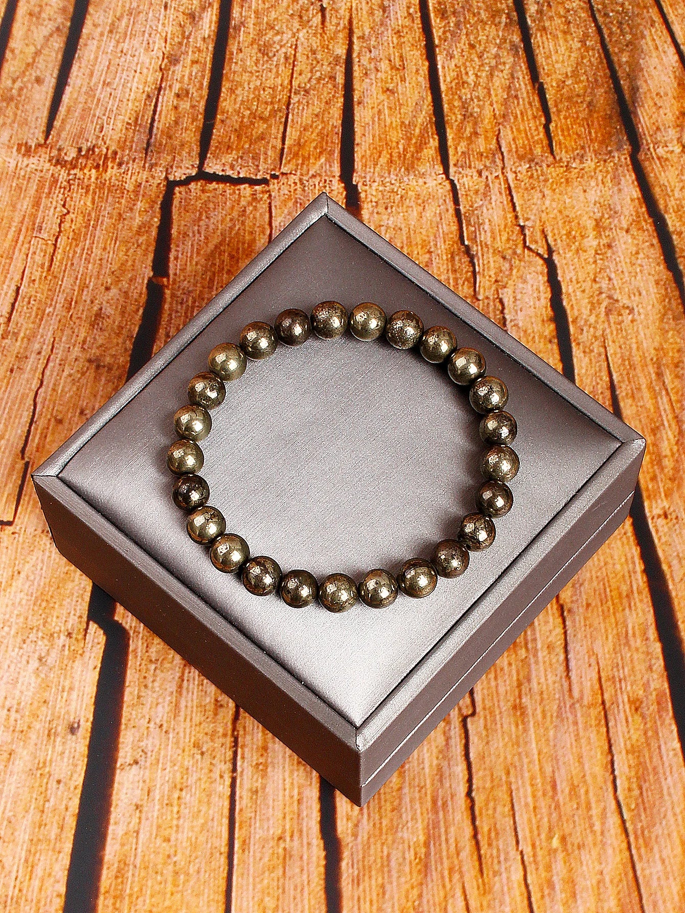 Attract Wealth Success & Confidence Boost Natural Pyrite Bead Bracelet Healing Crystal Energy Spiritual Jewelry Men Women Gift