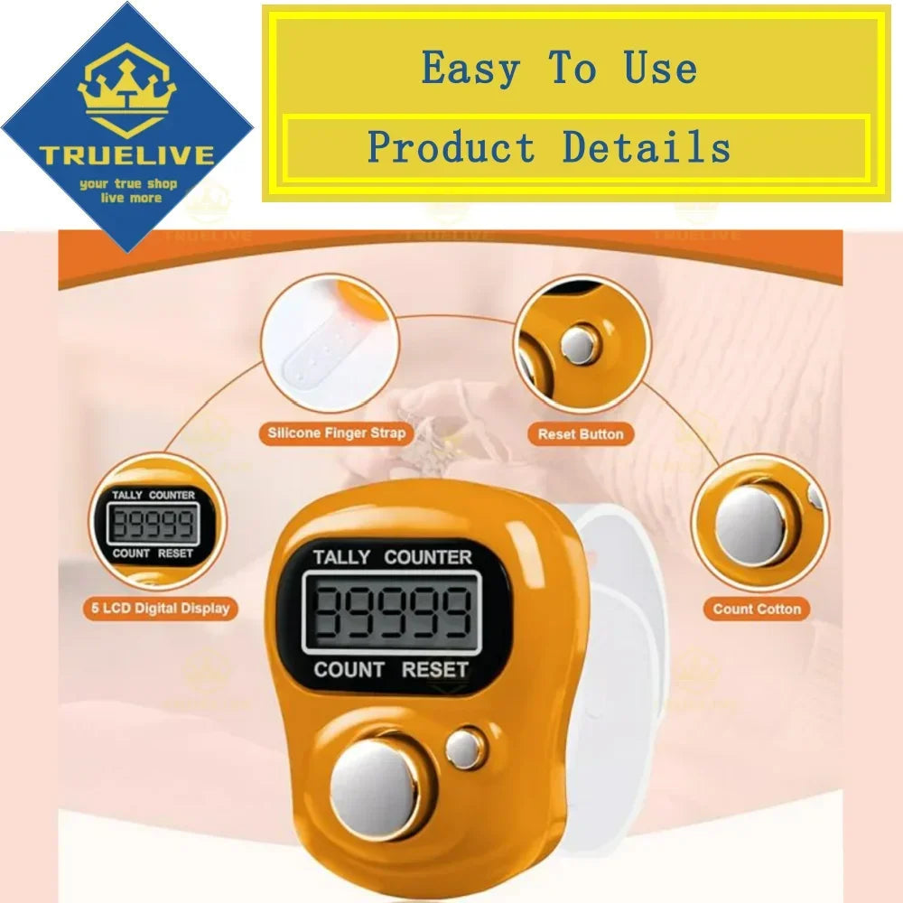 5/3/1PCS Mini Electronic Finger Counter Hand Tally Clicker Counter Ring Digital Counters Knitting Row Counter Stroke Contador