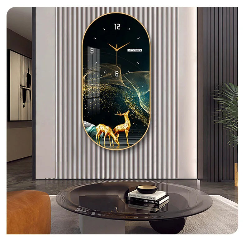 Nordic luxury Wall Clock Living Room Household Fashion Restaurant Decorative Painting Creative Wall Hanging Silent Clock
