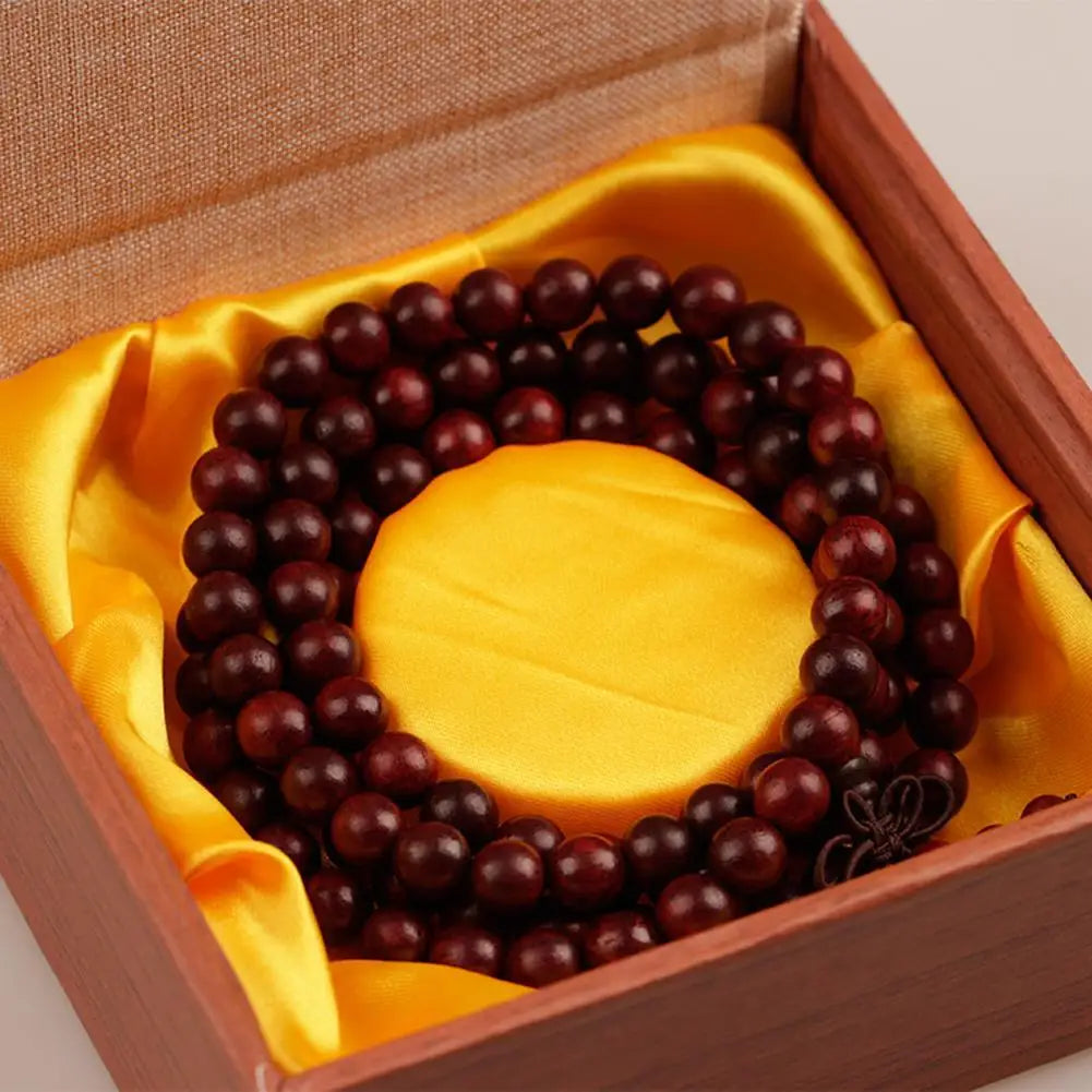 Natural Sandalwood Bracelets Men Buddhist Buddha Meditation Bead Bracelet for Women Prayer 108 Beads Rosary Hanging Decoration