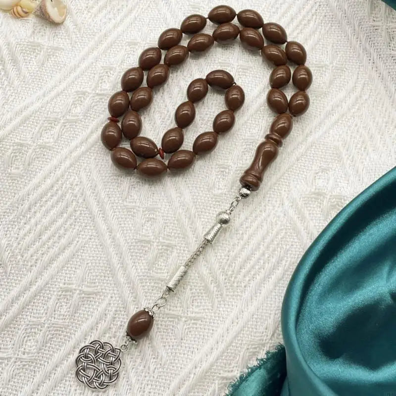 Premium Islamic Tasbih Oval Acrylic Beads Lightweight Portable Muslims Rosary Bracelet For Prayer Spiritual Practice