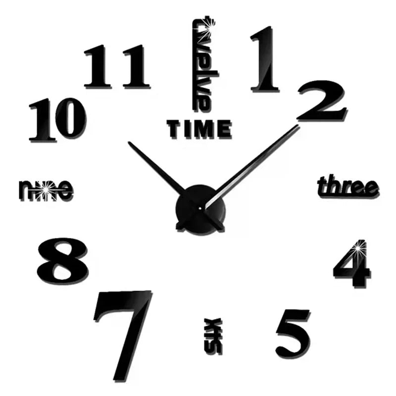 2023 Modern Design Large Wall Clock 3D DIY Quartz Clocks Fashion Watches Acrylic Mirror Stickers Living Room Home Decor Horloge