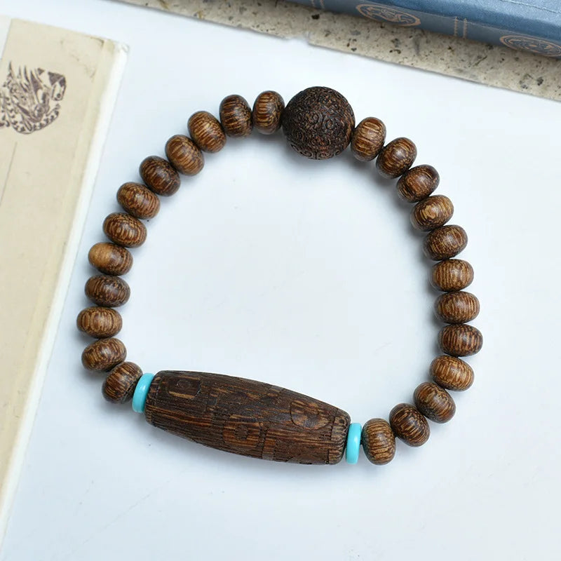 Vietnamese Nha Trang White Kynam Agarwood Bracelet Old-Style Beads Double-Circle Sinkable Rosary With Natural Fragrance Unisex