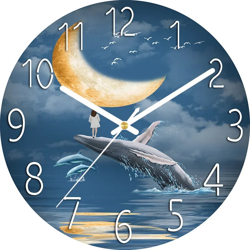 12 inch Modern Silent Wall Clock Non-ticking Silent Digital Wall Clock Silent Movement Without Ticking Living Room Decoration