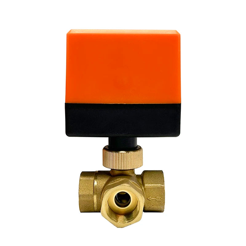 1/2" 3/4" 1" 1-1/4" 1-1/2" 3 Way Motorized Ball Valve T/L Type 220V 24V 12V 3 Wire 2 Control Electric Ball Valve