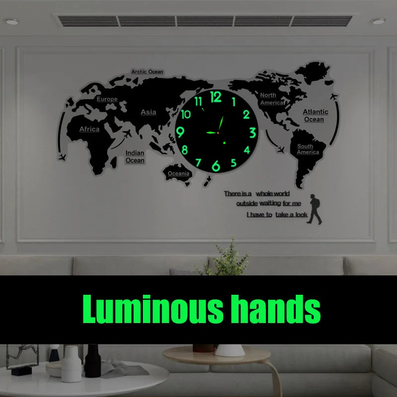 Unique Acrylic Wall Clock 3D DIY Large Wall Hanging Clock with Stickers Home Decorations