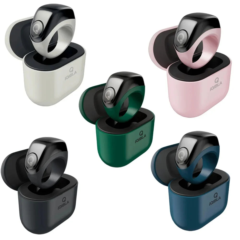 Smart Ring J01 with Three Rechargeable Ring Holders Charge Box Jewelry Accessories Intelligent Counting Bluetooth Device