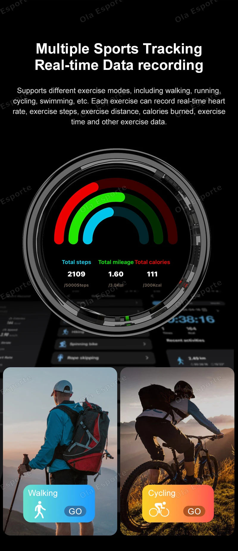 R11 Smart Ring with Display Screen and Touch, Zikr Tasbih Counter, With Charging Box, Health Manager,5ATM Waterproof For Android