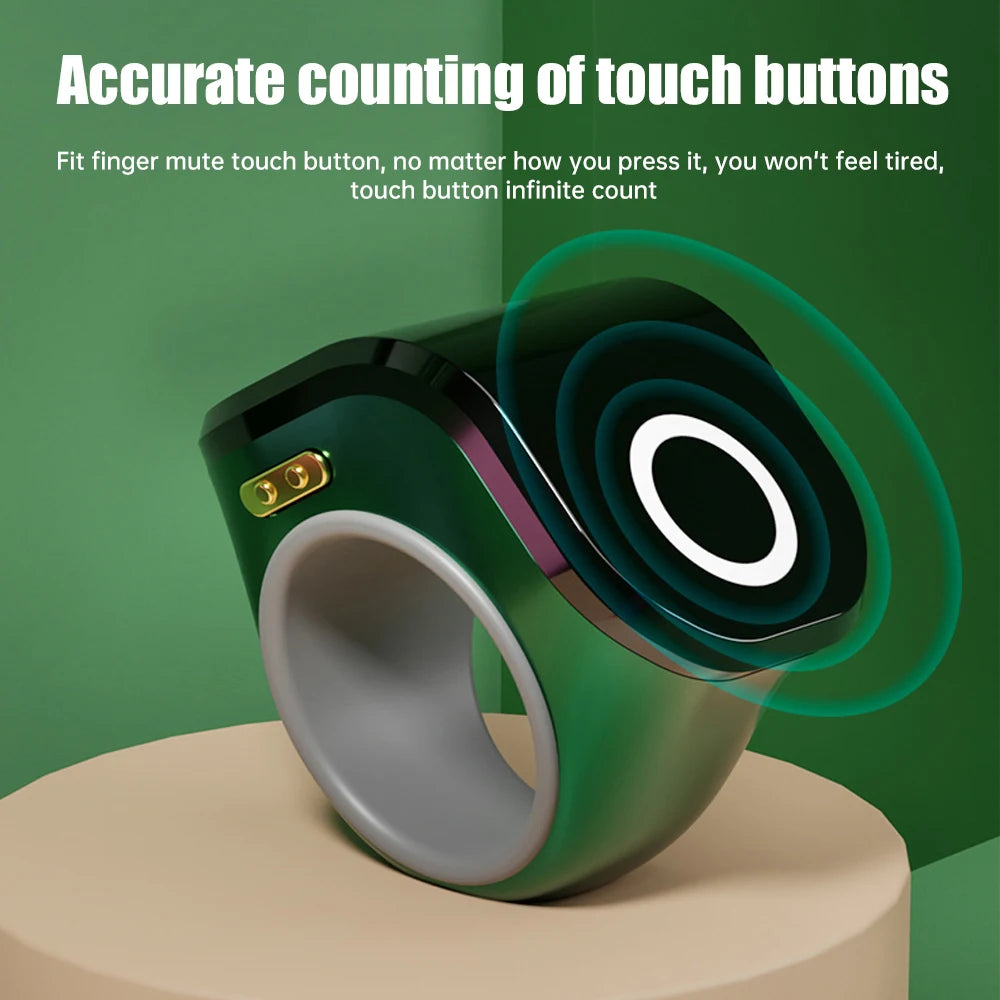 Smart Digital Counter for Muslims Prayer Time Vibration Reminder Mini Ring Counter Touch Waterproof Finger Counter Tasbeeh Zikr