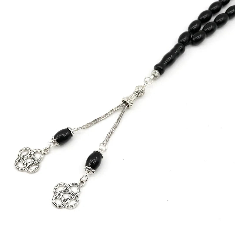 8*12mm Size Oval Natural Agate Tasbih  Muslim Gemstone Prayer Beads  Misbaha Islamic Rosary arabic Fashion Eid ramadan Gifts